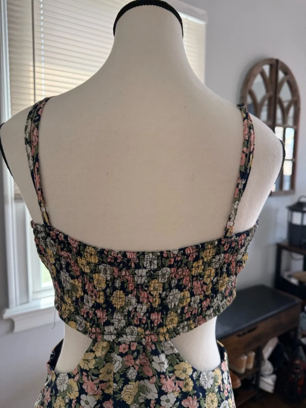 Lulu's Black Floral Cutout Midi Dress with Pastel Blooms - Picture 11 of 14
